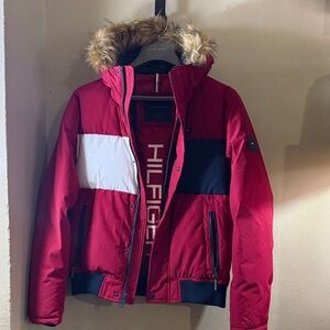 Tommy Hilfiger Red and White Ski Jacket